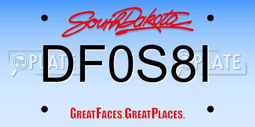 DF0S8I South Dakota License Plate