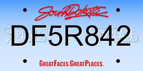 DF5R842 South Dakota License Plate