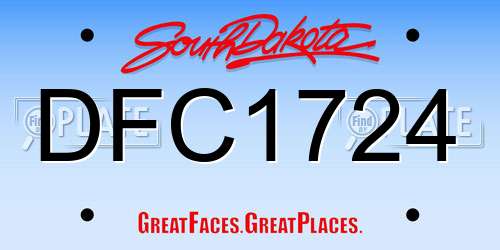 DFC1724 South Dakota License Plate