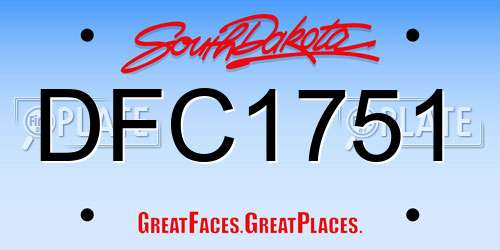 DFC1751 South Dakota License Plate