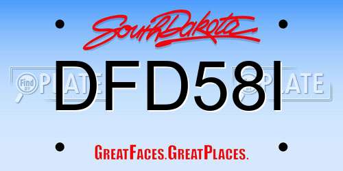 DFD58I South Dakota License Plate