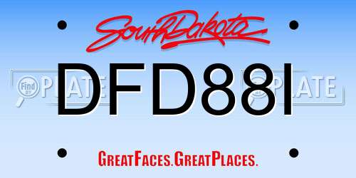 DFD88I South Dakota License Plate