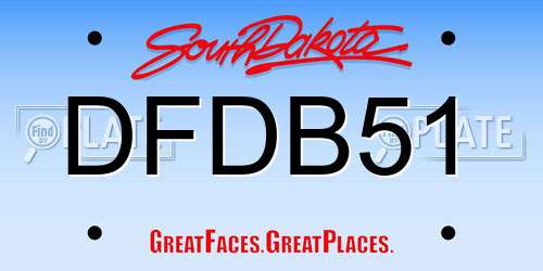 DFDB51 South Dakota License Plate