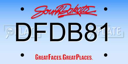 DFDB81 South Dakota License Plate