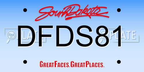 DFDS81 South Dakota License Plate