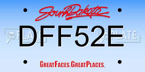 DFF52E South Dakota License Plate