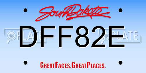 DFF82E South Dakota License Plate