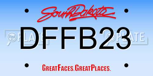 DFFB23 South Dakota License Plate