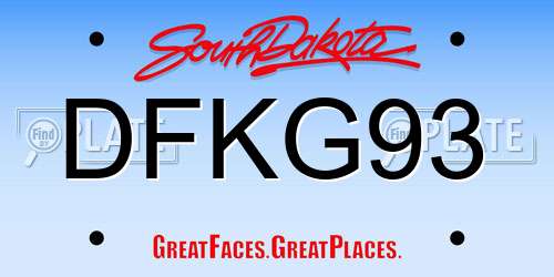 DFKG93 South Dakota License Plate