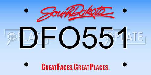 DFO551 South Dakota License Plate