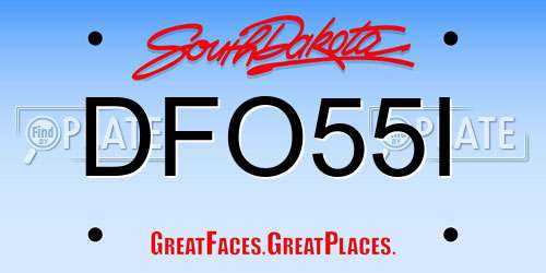 DFO55I South Dakota License Plate
