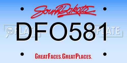 DFO581 South Dakota License Plate
