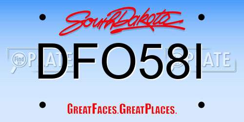 DFO58I South Dakota License Plate