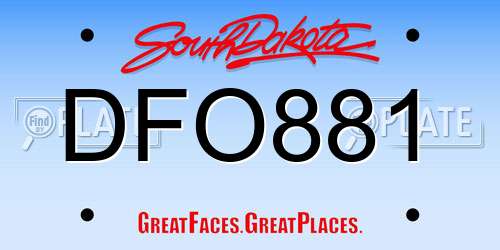 DFO881 South Dakota License Plate