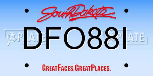 DFO88I South Dakota License Plate