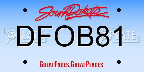 DFOB81 South Dakota License Plate