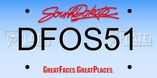 DFOS51 South Dakota License Plate