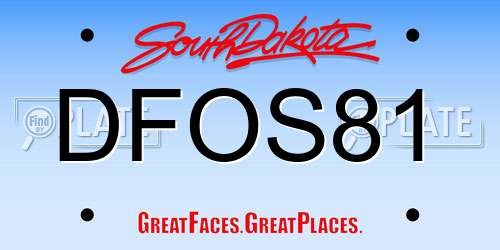 DFOS81 South Dakota License Plate