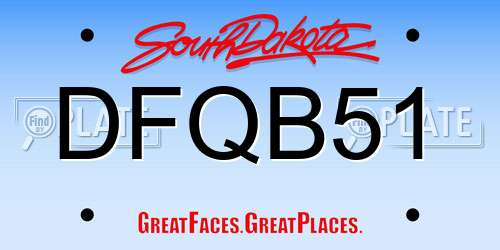 DFQB51 South Dakota License Plate