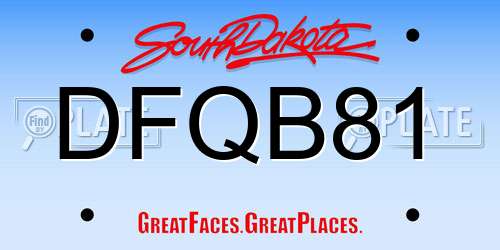 DFQB81 South Dakota License Plate