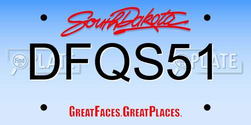 DFQS51 South Dakota License Plate