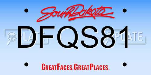 DFQS81 South Dakota License Plate