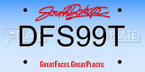 DFS99T South Dakota License Plate