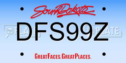 DFS99Z South Dakota License Plate
