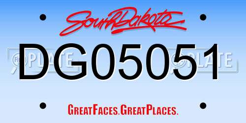 DG05051 South Dakota License Plate