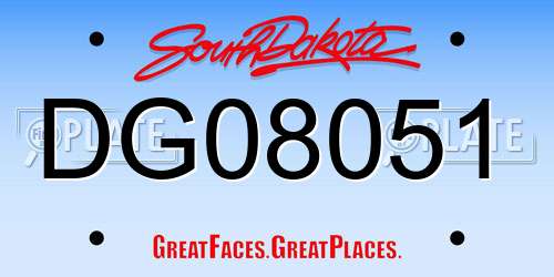 DG08051 South Dakota License Plate