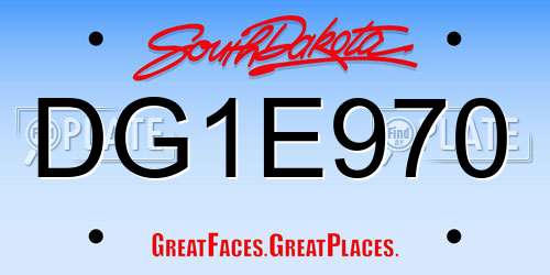 DG1E970 South Dakota License Plate