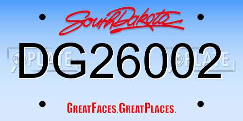 DG26002 South Dakota License Plate
