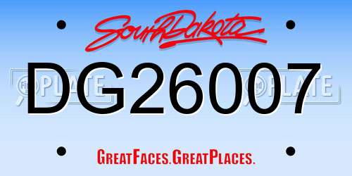DG26007 South Dakota License Plate