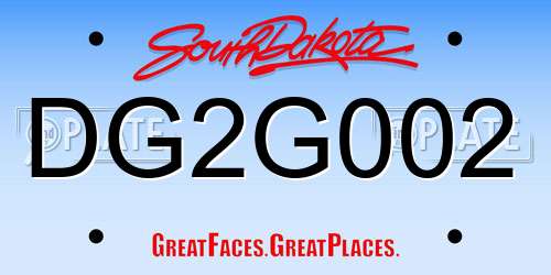 DG2G002 South Dakota License Plate