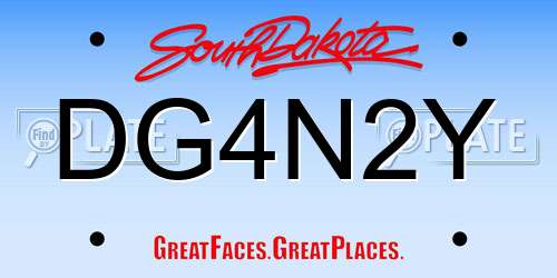 DG4N2Y South Dakota License Plate
