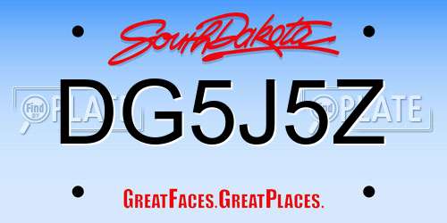 DG5J5Z South Dakota License Plate