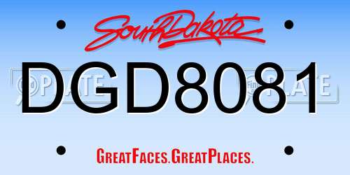 DGD8081 South Dakota License Plate
