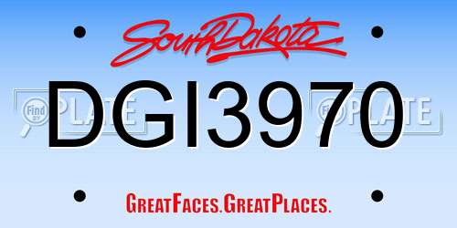 DGI3970 South Dakota License Plate