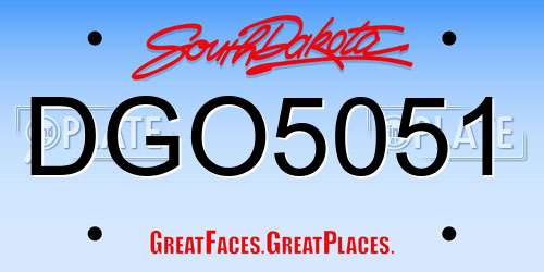 DGO5051 South Dakota License Plate