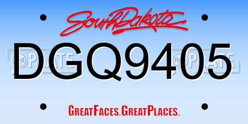DGQ9405 South Dakota License Plate