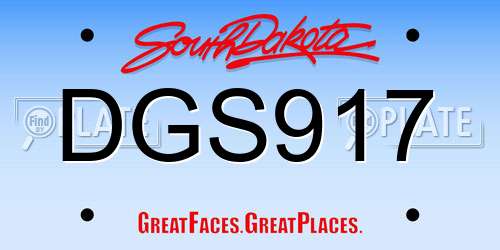 DGS917 South Dakota License Plate