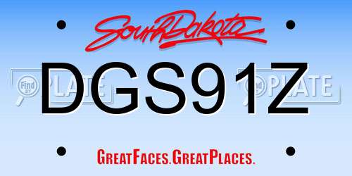 DGS91Z South Dakota License Plate