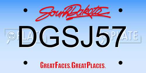 DGSJ57 South Dakota License Plate