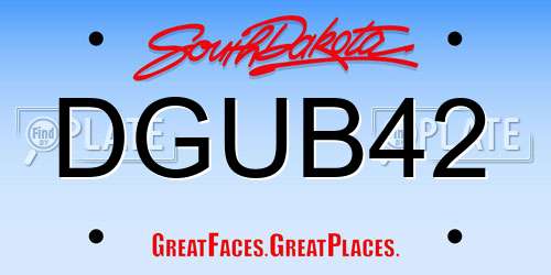 DGUB42 South Dakota License Plate
