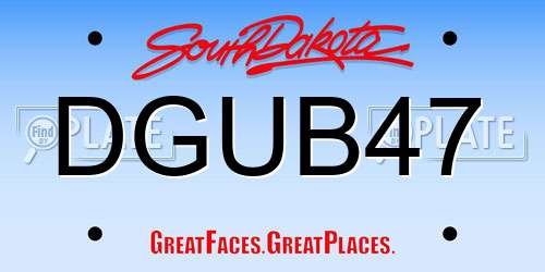 DGUB47 South Dakota License Plate