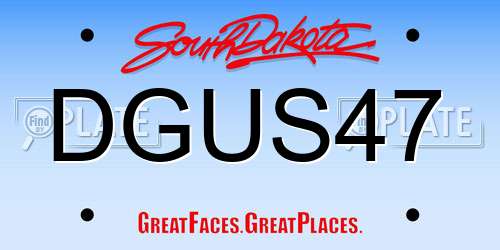 DGUS47 South Dakota License Plate