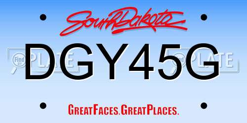 DGY45G South Dakota License Plate