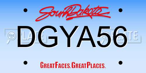 DGYA56 South Dakota License Plate