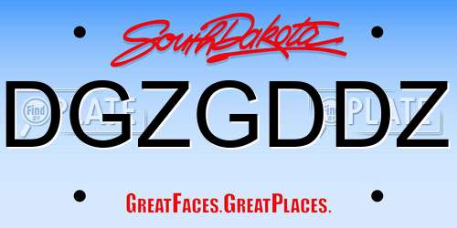 DGZGDDZ South Dakota License Plate