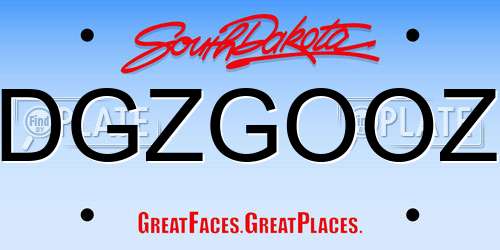 DGZGOOZ South Dakota License Plate